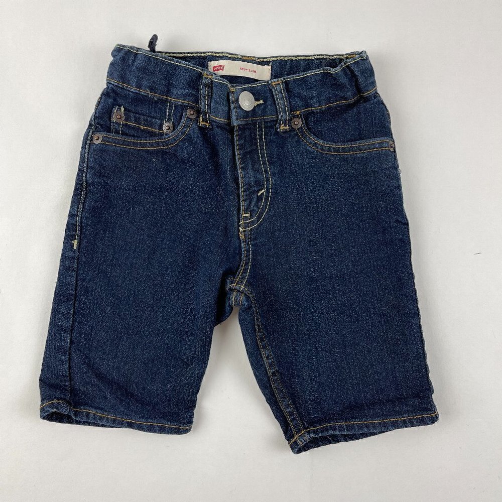Levis 511 Slim Jean Shorts Boys 5 Regular Denim Blue Adjustable Waist